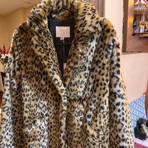 Faux leopard coat